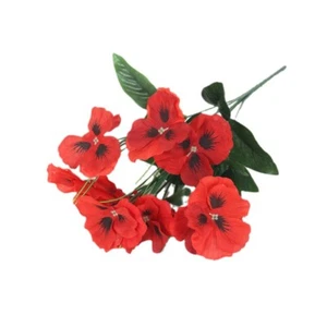 Artificial Poppy Bouquet with 10 Flowers - Red Poppies - Remembrance Day - Picture 1 of 6