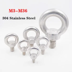 304 Edelstahl Schwerlast Hubschrauben Schrauben Ring Augenschleife M3 M4 M5-M36 - Bild 1 von 7