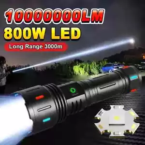 White Laser Super Bright USB Rechargeable Flashlight LED Tactical Military Torch - Picture 1 of 16