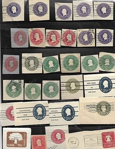 Lote de cuadrados de corte mixto de colección de Estados Unidos década de 1880 - Imagen 1 de 3