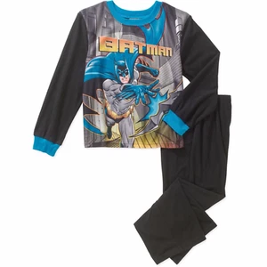 Batman 2 PC Flannel Long Sleeve Pajama Set Boy Size 4/5 - Picture 1 of 1