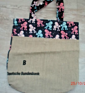 Deutsche Bundesbank Tasche Einkaufbsbeutel original alter Münzbeutel Geldsack - Bild 1 von 4