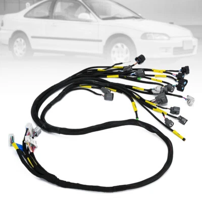 OBD2 D & B-series Tucked Engine Wire Harness For 92-00 Civic Integra B16 B18 D16 - Image 1 of 4