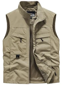 Men's Lightweight Golf Vest Full-Zip Windproof Sleeveless Jacket for Travel H... - Picture 1 of 5