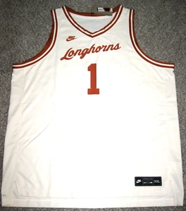 Texas Longhorns #1 Home Ivory Men's 2XL Nike Dri-Fit Replica Basketball Jersey - Picture 1 of 5