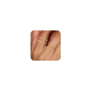 Non Tarnish Gold Ring Set: 3PCS Dainty Stackable Rings for Women Hypoallergen... - Picture 1 of 8