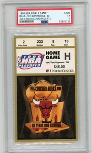 1996 NBA FINALS GM 1 PSA 5 TICKET STUB SEATTLE SONIC CHICAGO BULLS JORDAN 28 PTS - Picture 1 of 2