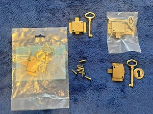 FOUR (4) Cabinet Lock and Key and Key Plate Sets - Picture 1 of 6
