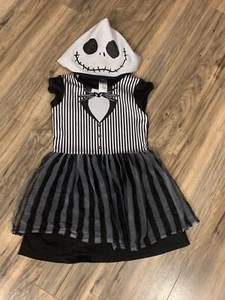 Girls Jack Skellington Tutu Hooded Costume Dress Size 10 12 Nightmare Before... - Picture 1 of 3