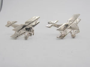 Biplano : Orecchini a lobo in Argento 925 - Aeroplano - Aereo - Aeronautica - Foto 1 di 7