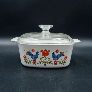 Corning Ware Country Festival A-1.5 B 1.5 Qt Casserole Pyrex A7C Lid Friendship - Picture 1 of 11