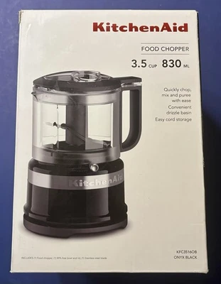 New KitchenAid BPA Free 3.5 Cup Food Chopper Corded KFC3516OB , Onyx Black NICE! - Image 1 of 4