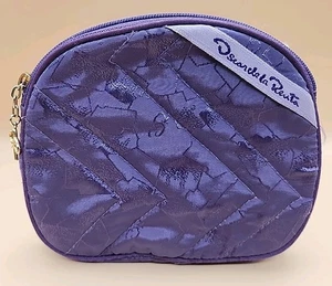 OSCAR DE LA RENTA/Vintage Accessory Street Purple Satin Makeup Bag  - Picture 1 of 20