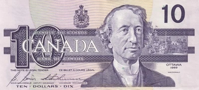 CANADA 10 Dollars 1989 P-86b AUNC Banknote - Image 1 of 4