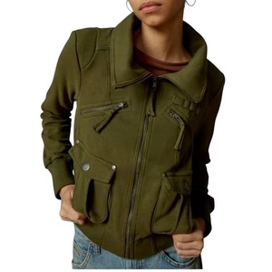 Urban Outfitters BDG Ora Zip Up Utility Jacket Womens Size M Olive Green Combat - Picture 1 of 10