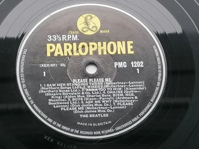 THE BEATLES  1963 UK  LP PLEASE PLEASE ME  PARLOPHONE PMC 1202  33 1/3  NO DATE - Image 1 of 4