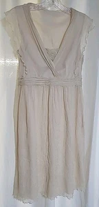 Georgette Silk Slip Dress XS 0 2 Blush Beige Fairy Chloe? 90s Y2K Grunge 100% - Picture 1 of 9
