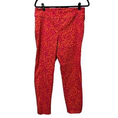 Soft Surroundings Pants Womens Size Large Pink Orange Leopard Stretch Neon - Image 1 of 4