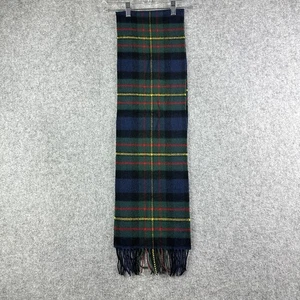 Sciarpa Lochcarron of Scotland con frange 100% lana di agnello tartan a quadri blu verde 64" - Foto 1 di 18