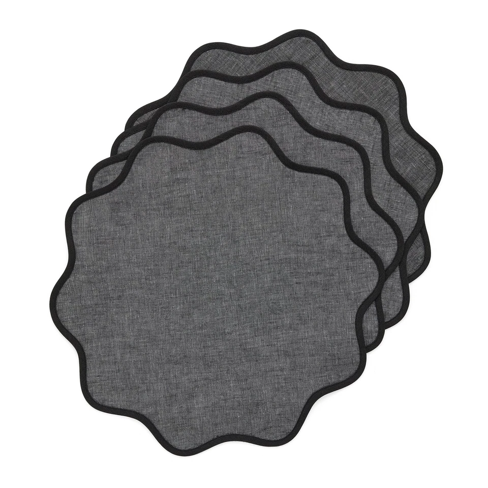 Solino Home 100% Linen Dinner Napkins 20 Round" for Fall - Giselle Scallop Edge - Image 1 of 1