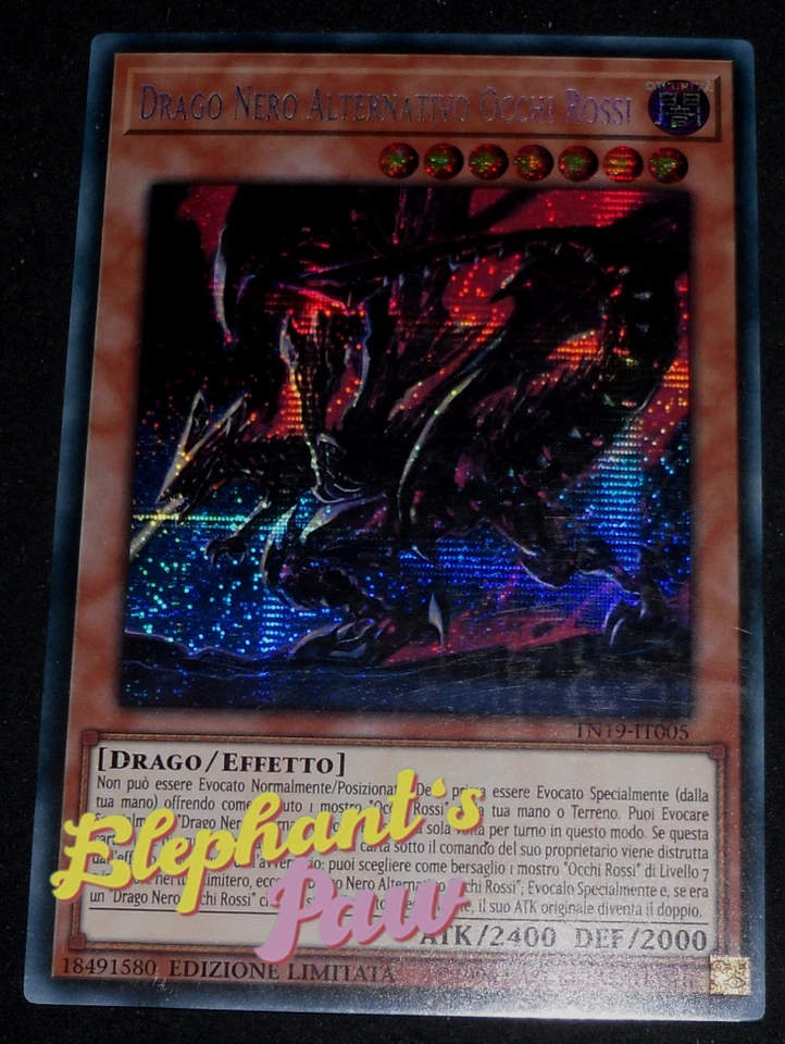 Yugioh - Drago Nero Alternastivo Occhi Rossi RARA SEGRETA - TN19-IT005 Ed. Lim. - Immagine 1 di 1