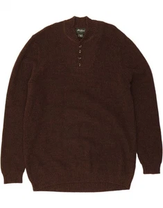 EDDIE BAUER Herren Tall Button Neck Pullover Pulli XL Braun Baumwolle DX77 - Bild 1 von 3