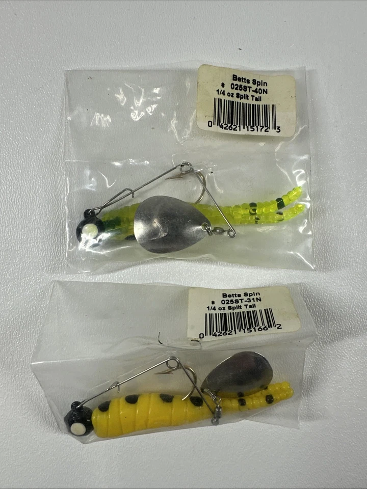 Betts 025st-29g 1/4 Oz Beetle Spin Split Tail Bk Stripe/ch/or Card of 12 12621