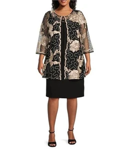 R & M Richards besticktes Soutache Pailletten Jacke Kleid Plus Größe 22W 149 $ - Bild 1 von 4