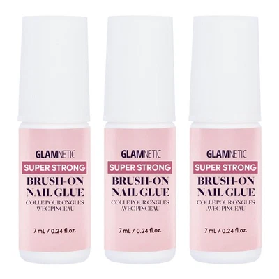 Glamnetic Super Strong Brush On Nail Glue (3 Bottles) | 3 bottles, Clear  - Image 1 of 4