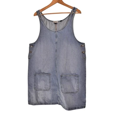 Mini Vestido American Eagle Denim Delantal Talla XL Bolsillos Algodón Foto 1 de 4