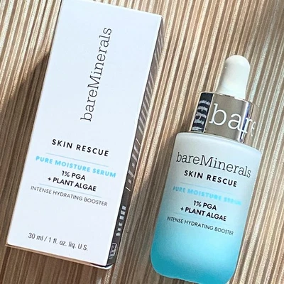 Suero hidratante puro bareMinerals Skin Rescue plantas algas 1 oz / 30 ml TAMAÑO COMPLETO Foto 1 de 2