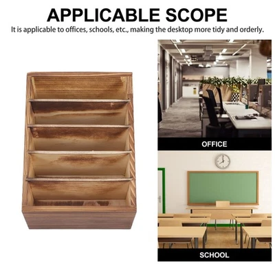 Hölzerne 5-Slot-Handyspeicher Box Desktop Mobiltelefonhalter Organizer - Bild 1 von 4