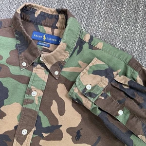 Polo Ralph Lauren vestibilità classica camicia Oxford uomo M Woodland mimetica con bottoni OCBD - Foto 1 di 21