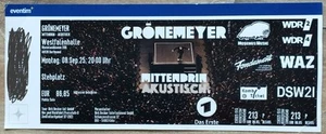 Grönemeyer Mittendrin Akustisch 1 Karte Ticket 8. September Westfalenhalle - Bild 1 von 1