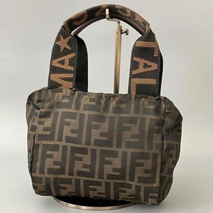 Bolso de Mano FENDI Nylon Lona Zucca Marrón Oscuro de Japón - Imagen 1 de 24