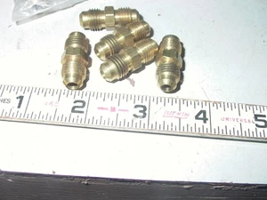 NEW OLD STOCK LOT OF 6 BRASS 3/16"OD TUBE CONNECTORS - Picture 1 of 1