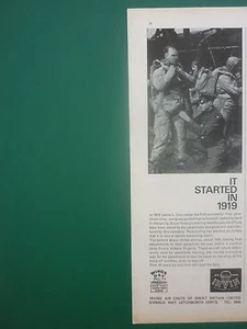 8/1966 PUB IRVING AIR CHUTE VICKERS VIRGINIA PARACHUTE HARNESS PRACTICE JUMP AD - Picture 1 of 1