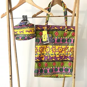 Vintage Rare KEN DONE 2 pce set - large tote / beach bag plus compact lunchbag - Picture 1 of 12