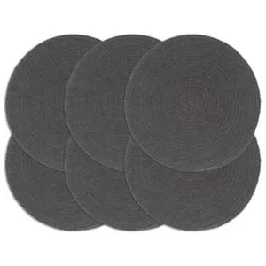 Tischsets 6 Stk. Dunkelgrau 38 cm Rund Baumwolle - Bild 1 von 4
