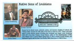 6° Cachets 4667 Native Sons Louisiana Statehood Louis Armstrong Ernest Gaines  - Picture 1 of 1