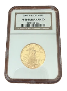 US 2007 W Gold 1/2 oz $25 NGC PF69UC Proof Gold Eagle - Picture 1 of 2