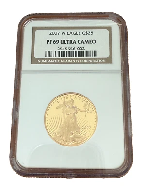 US 2007 W Gold 1/2 oz $25 NGC PF69UC Proof Gold Eagle - Image 1 of 2