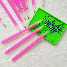 2 RHINESTONE PICKER PENCIL PEN CRYSTAL GEM NAIL ART acrylic TOOL DOTTING pick up