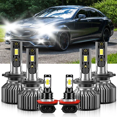 For Mercedes-Benz CLS63 AMG 2009-2011 LED Headlight Hi Low Beam+ Fog Light Bulbs — 第 1/4 张图片