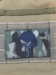 Punisher Skull infrared IR Multicam Patch tactical laser Hook Loop 3x2 - Picture 1 of 7