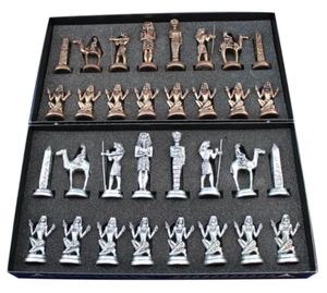 Chess Pieces Only Handmade Pharaoh Egyptian Vintage Chessmen - Gift for Dad 🎁 - Picture 1 of 8