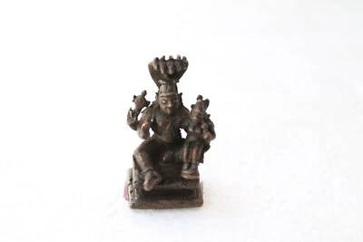 Vintage Old Hand Crafted Copper Holy God Vishnu Laxmi Statue Figurine NH3023 - Image 1 of 4