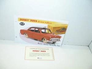 1 Sheet + Certif. Dinky Toys Atlas Repro Ref 24 Zt , Simca Versailles Taxi - Picture 1 of 1