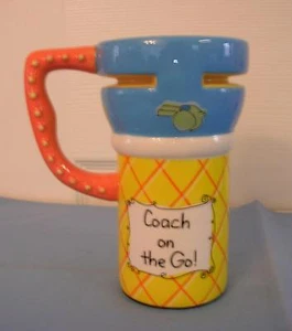 Neu "COACH on the Go" 14 Unzen Porzellan Reisebecher mit Deckel von GANZ - Bild 1 von 5