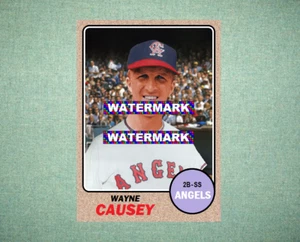 Wayne Causey California Angels 1968 Style Custom Baseball Art Card - Picture 1 of 2